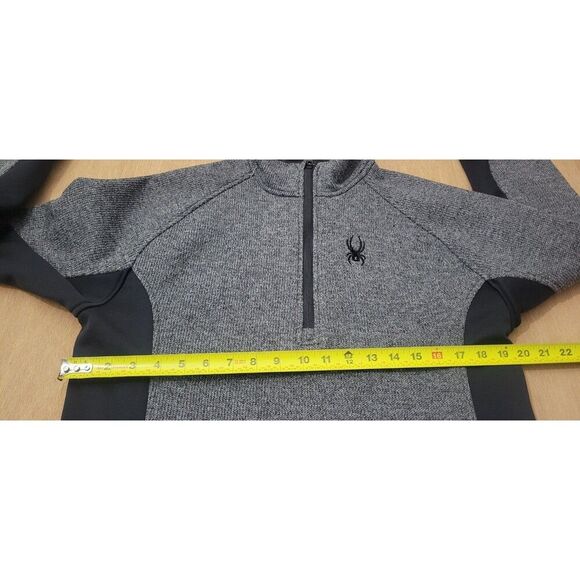 Spyder 1/4 Zip Pullover Sweater Size Medium Men's Gray & Black Fleece Lined - Picture 8 of 10
